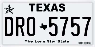 TX license plate DRO5757