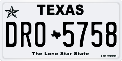 TX license plate DRO5758