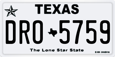 TX license plate DRO5759