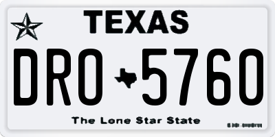 TX license plate DRO5760