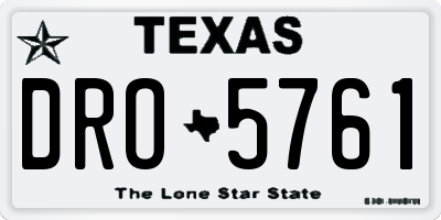 TX license plate DRO5761