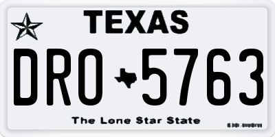 TX license plate DRO5763