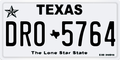 TX license plate DRO5764