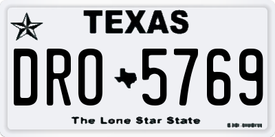 TX license plate DRO5769