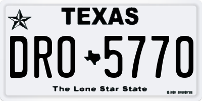 TX license plate DRO5770