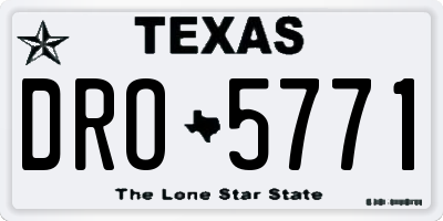 TX license plate DRO5771