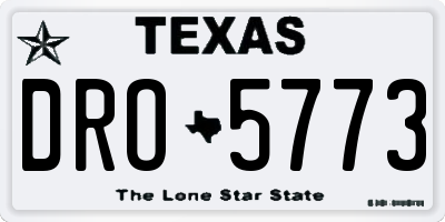 TX license plate DRO5773