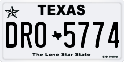 TX license plate DRO5774