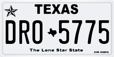 TX license plate DRO5775