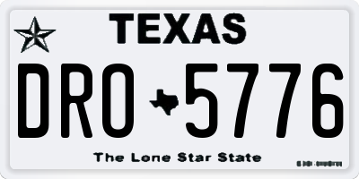 TX license plate DRO5776