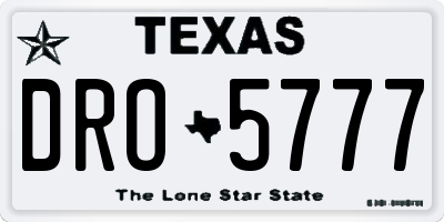 TX license plate DRO5777