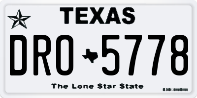 TX license plate DRO5778
