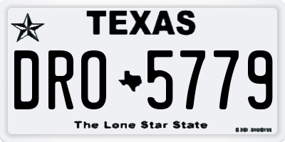 TX license plate DRO5779