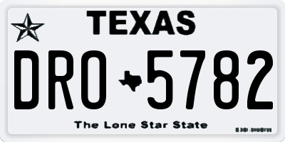 TX license plate DRO5782