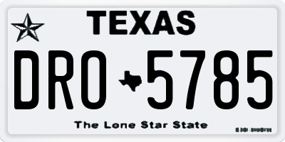 TX license plate DRO5785