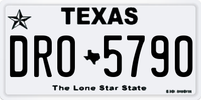 TX license plate DRO5790