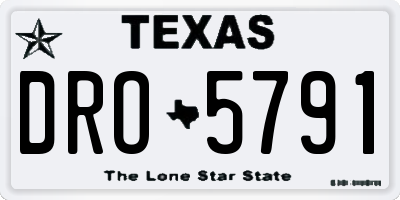 TX license plate DRO5791