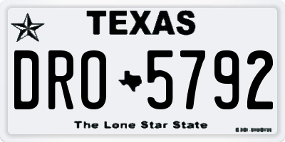 TX license plate DRO5792