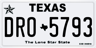 TX license plate DRO5793