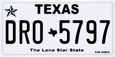 TX license plate DRO5797