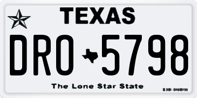 TX license plate DRO5798