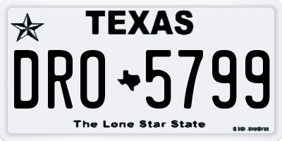 TX license plate DRO5799