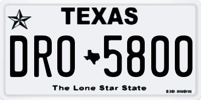 TX license plate DRO5800