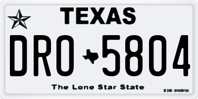 TX license plate DRO5804