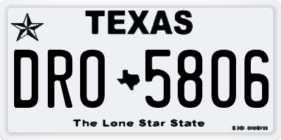 TX license plate DRO5806