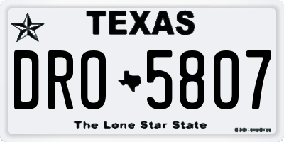 TX license plate DRO5807