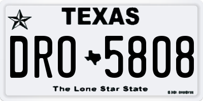 TX license plate DRO5808