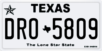TX license plate DRO5809