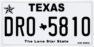 TX license plate DRO5810