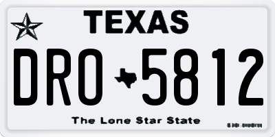 TX license plate DRO5812