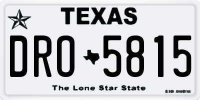 TX license plate DRO5815