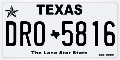 TX license plate DRO5816