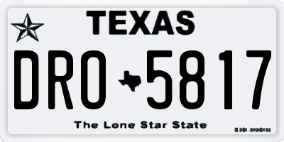 TX license plate DRO5817
