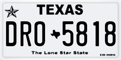 TX license plate DRO5818