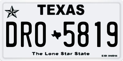 TX license plate DRO5819
