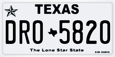 TX license plate DRO5820