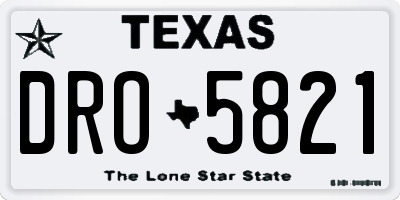 TX license plate DRO5821