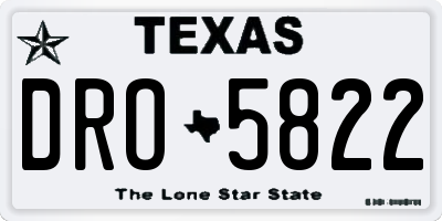 TX license plate DRO5822