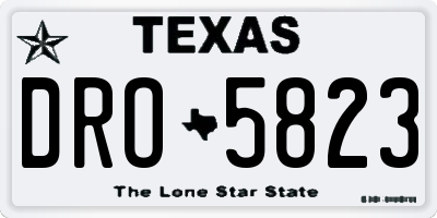 TX license plate DRO5823