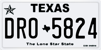 TX license plate DRO5824