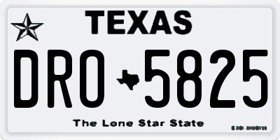 TX license plate DRO5825
