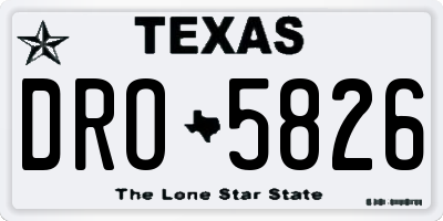 TX license plate DRO5826