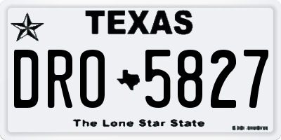 TX license plate DRO5827