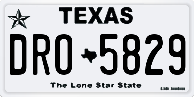 TX license plate DRO5829