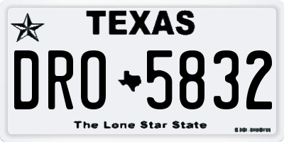 TX license plate DRO5832