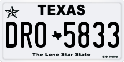 TX license plate DRO5833